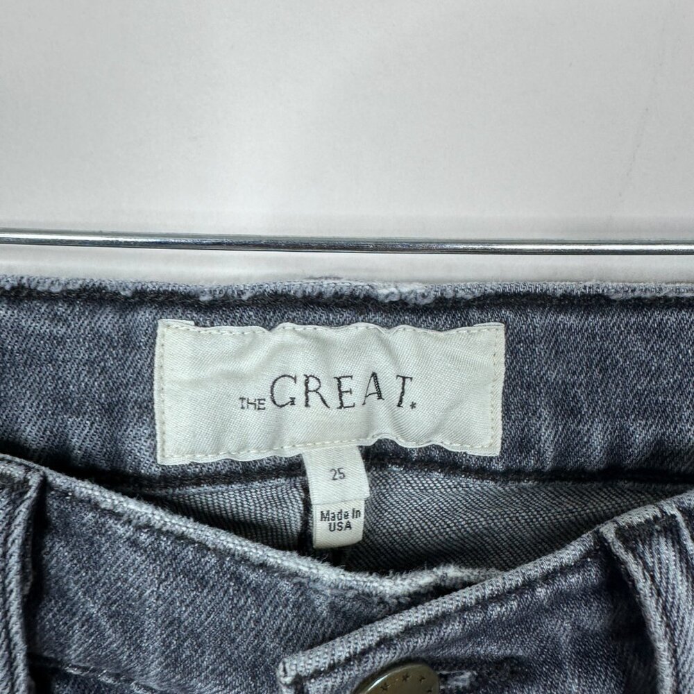 The Great The Straight A Cropped Jeans High Rise Button Fly Indigo 25 #A1228 - Picture 7 of 10
